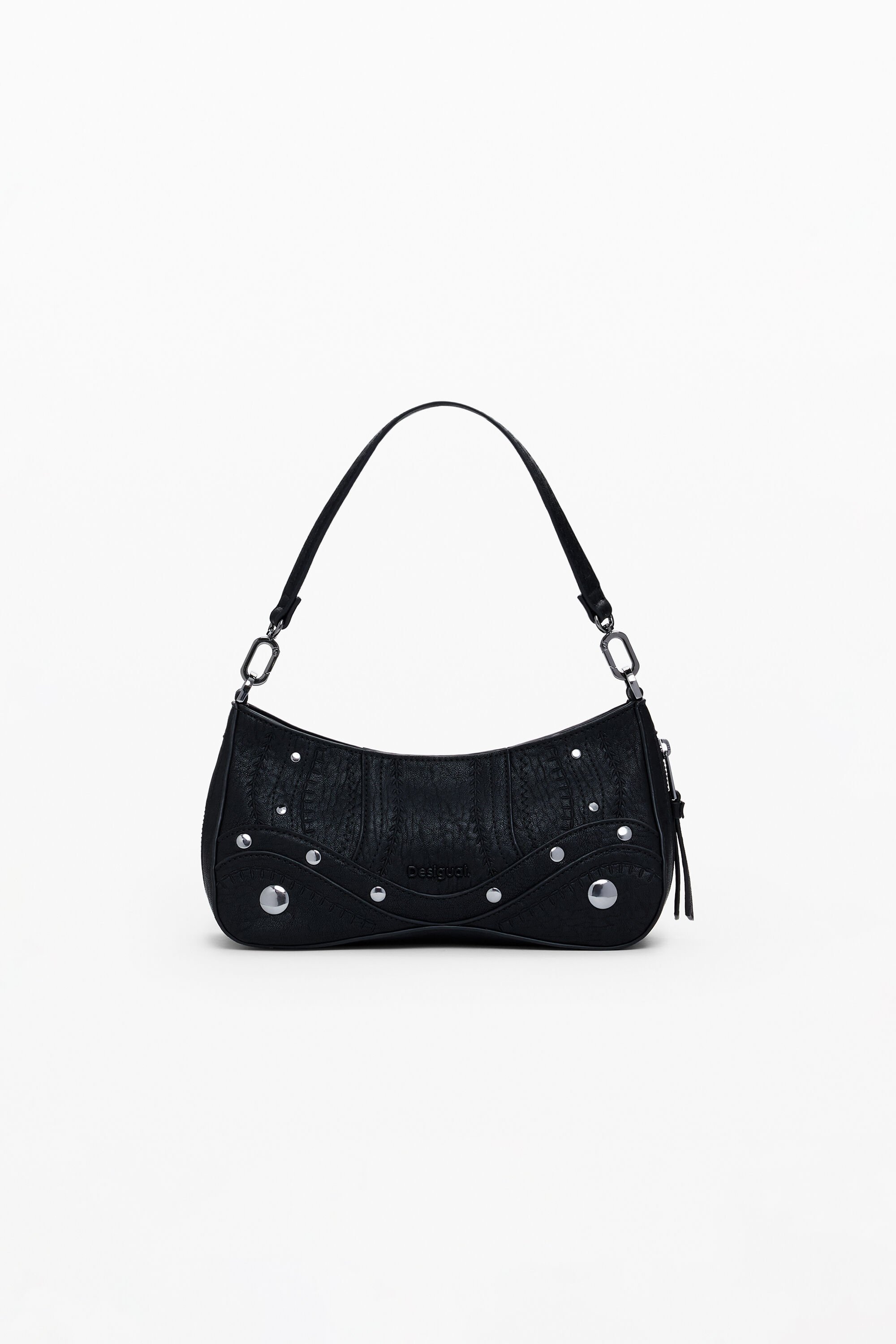 Desigual Kleine tas met borduursels in leerlook - BLACK