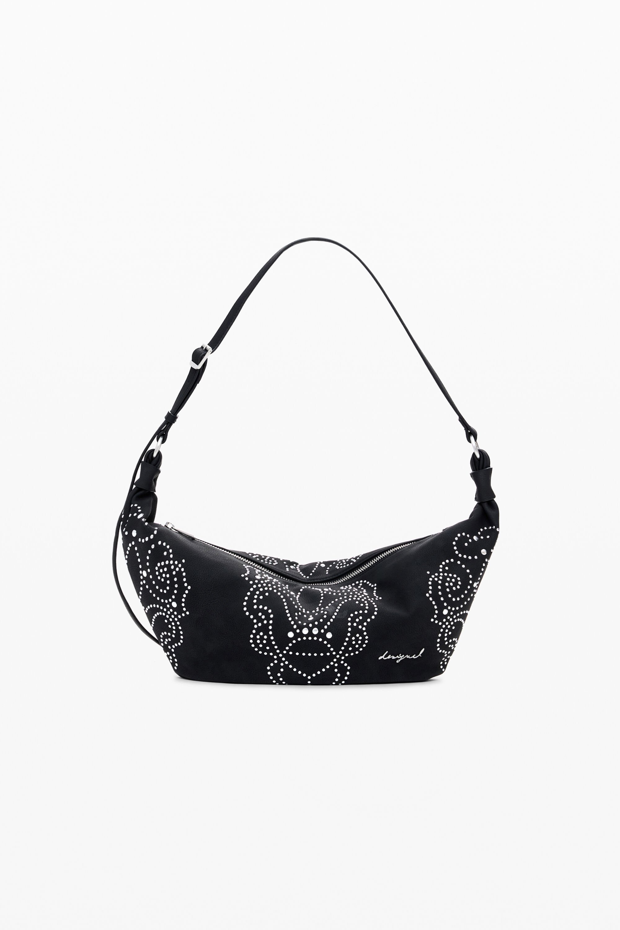 Desigual Kleine tas met leerlook en studs - BLACK