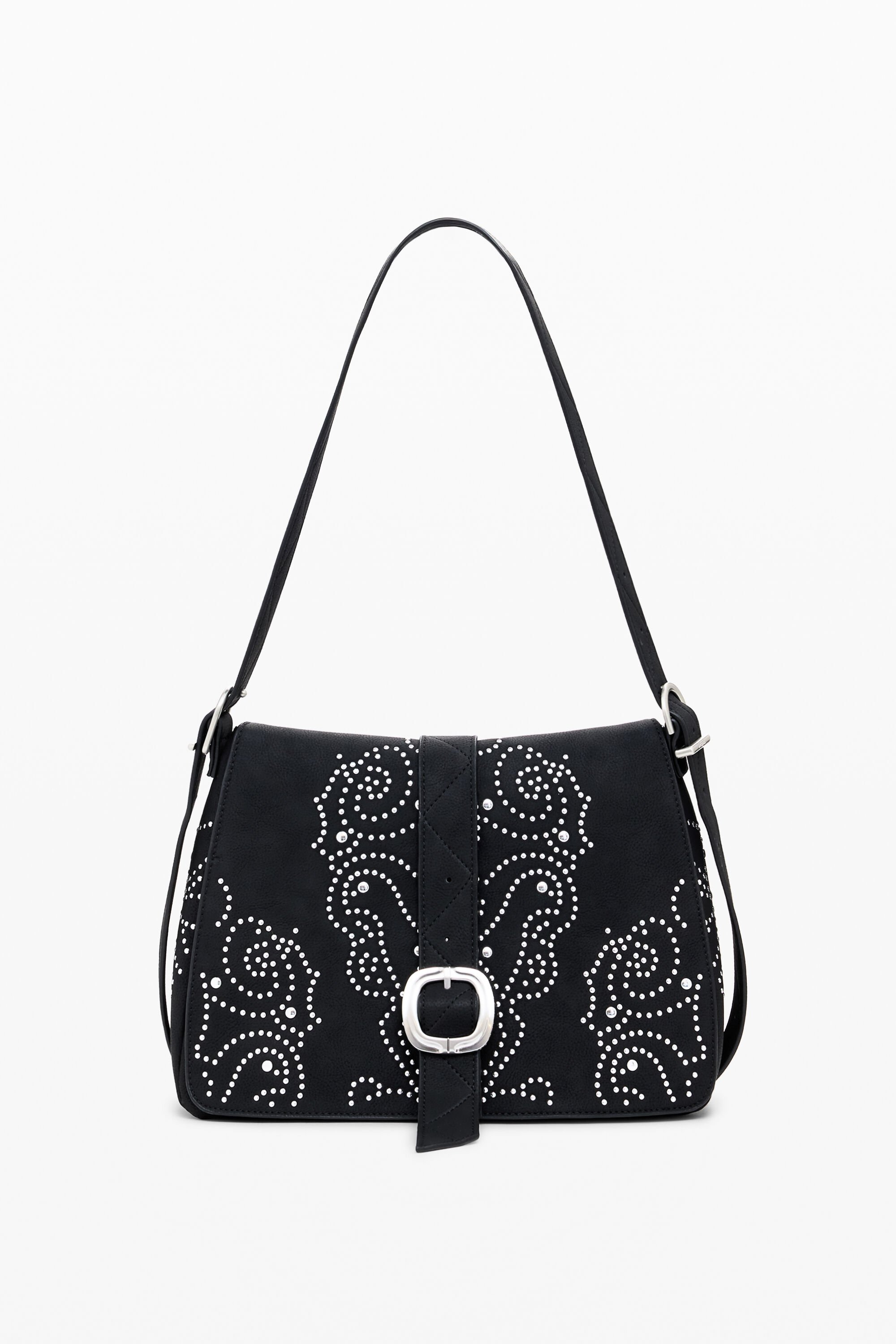 Desigual Kleine crossbody tas met leerlook en studs - BLACK