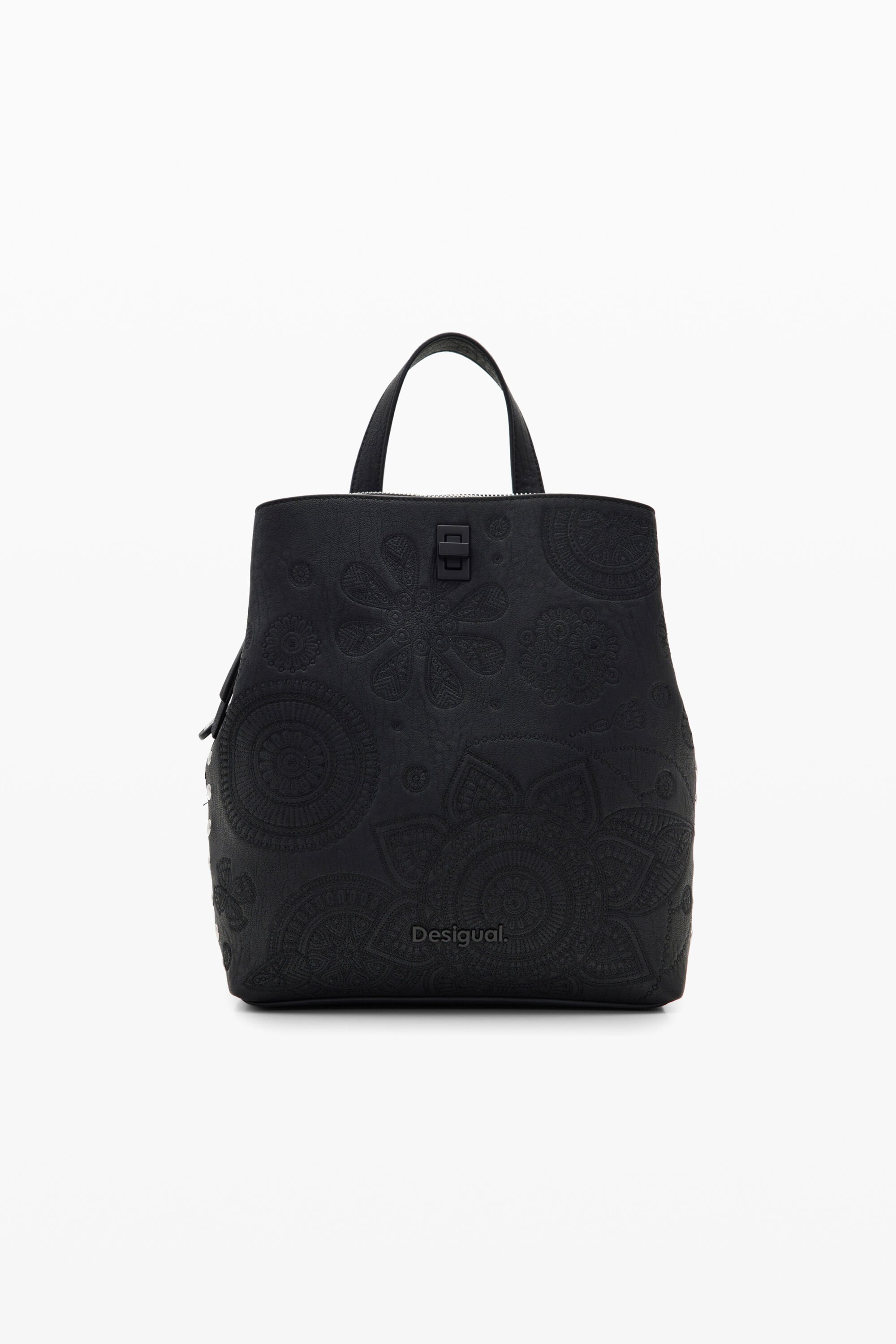 Desigual Kleine rugzak met borduursel - BLACK