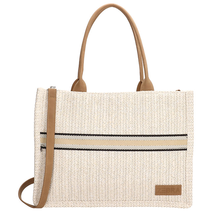 Zebra Trends Handtas/Schoudertas Straw Light Natural