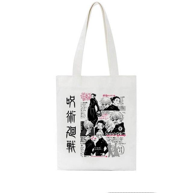 Aidegou20 Jujutsu Kaisen canvas tas Japanse Anime vrouwen schoudertas Vrouwen Tote Harajuku grote capaciteit Vintage goth cartoon shopper tassen 24*26cm