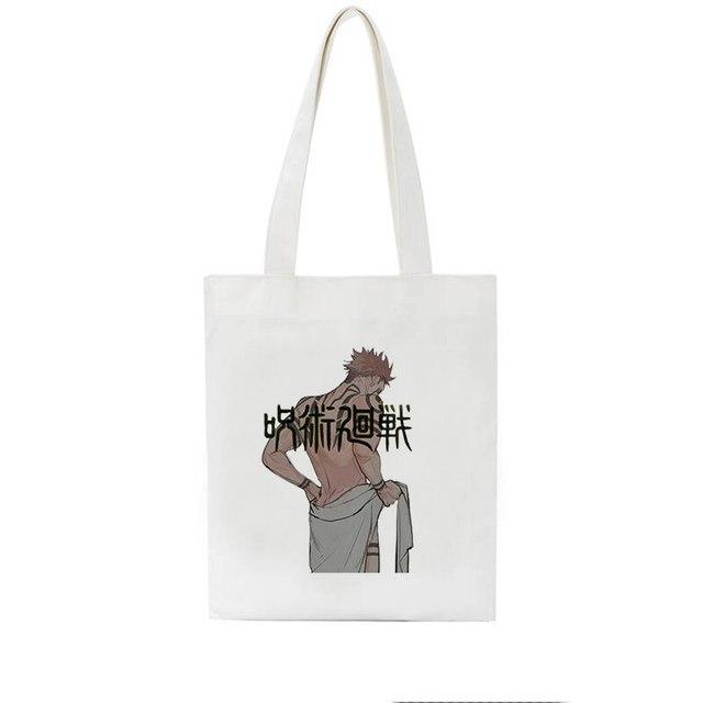 Aidegou20 Jujutsu Kaisen canvas tas Japanse Anime vrouwen schoudertas Vrouwen Tote Harajuku grote capaciteit Vintage goth cartoon shopper tassen 31*36cm