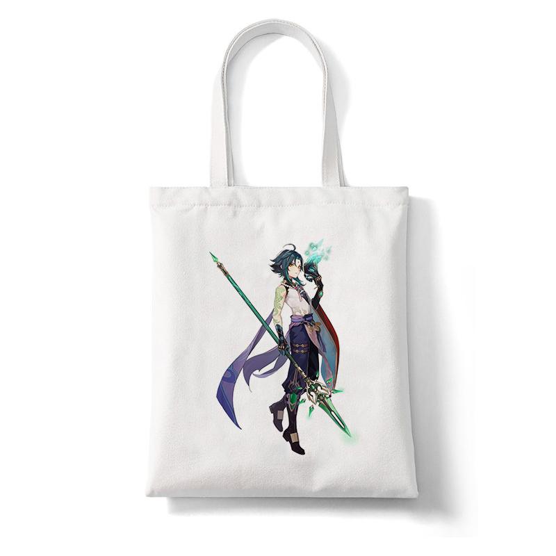 Aidegou15 Hot Game Genshin Impact Canvas Anime Tas Harajuku Draagtas Shopper Grote Capaciteit Vrouwen Tas Casual Schoudertas Handtas 24*26cm