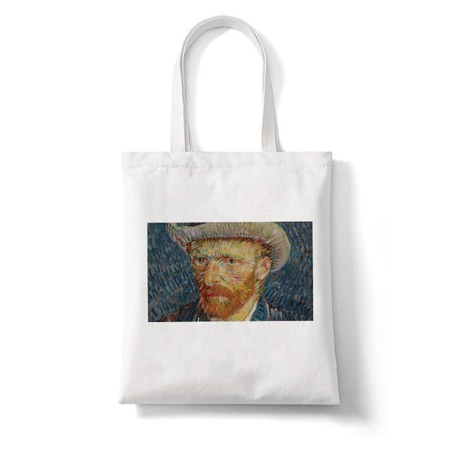 Aidegou15 Vrouwen Boodschappentas Van Gogh Grafische Tote Bags Harajuku Shopper Tas Dames Canvas Schoudertas Grappige Grote Capaciteit Vrouwelijke Tassen 24*26cm