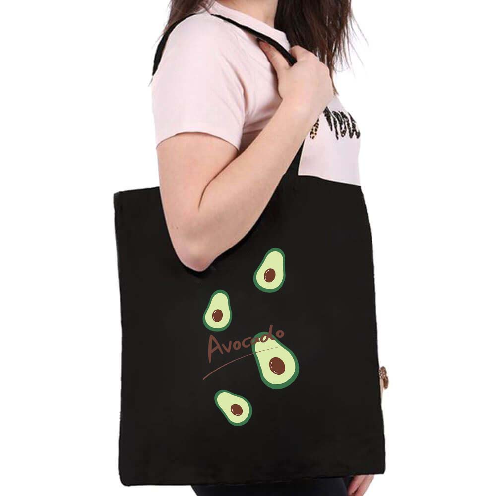 Aidegou19 Avocado Patroon Canvas Tas Shopper Tas Harajuku Grote Capaciteit Dames Tassen Klassieke Vintage Schoudertas Handtas 34*42cm