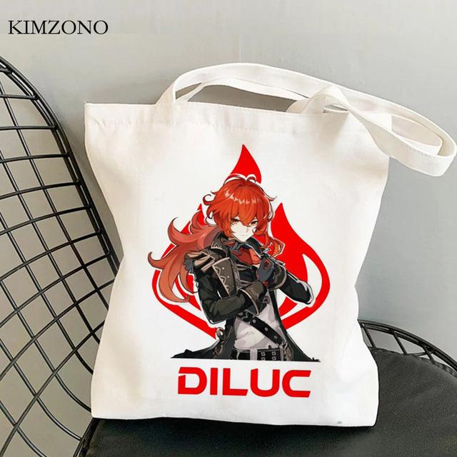 Aidegou20 Genshin Impact boodschappentas boodschappentas bolsa bolso eco shopping shopper tas tote boodschappentas doek sac toile 24*26cm
