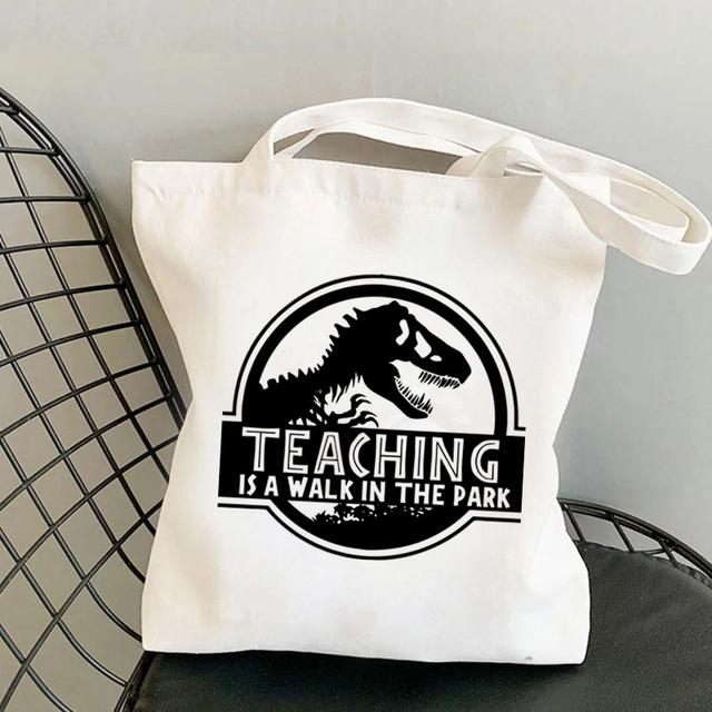 Aidegou20 Benodigdheden Leraar Stem Bedrukte Tote Bag vrouwen Harajuku shopper Grappige handtas Schouder meisje boodschappentas Dame cadeau Canvas Tas 31*36cm