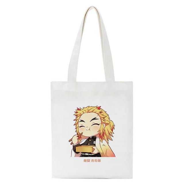 Iaidegou-9 Kamado Nezuko Kawaii Anime Shopper Boodschappentassen Demon Slayer Handtas Grote Capaciteit Draagtas Schoudertassen Ecobag Herbruikbaar 24*26cm
