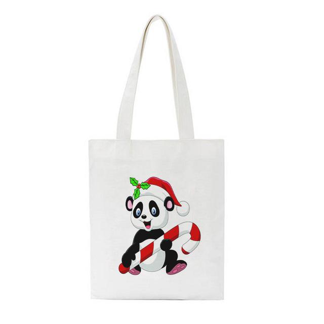 Aidegou27 Panda Cartoon China Schattige Nationale Schat Schouder Canvas Tassen Harajuku Casual Crossbody Tas Grote Handtas Straat Vrouwen Tas Portemonnee 24*26cm