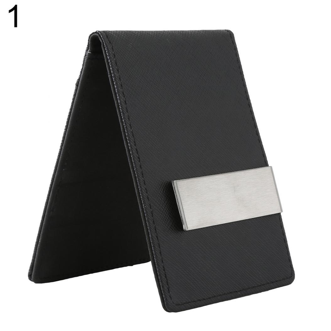 Bag Accessorries Nieuwe aankomst herenmode imitatieleren geldclip slanke portemonnee ID creditcardhouder zwart