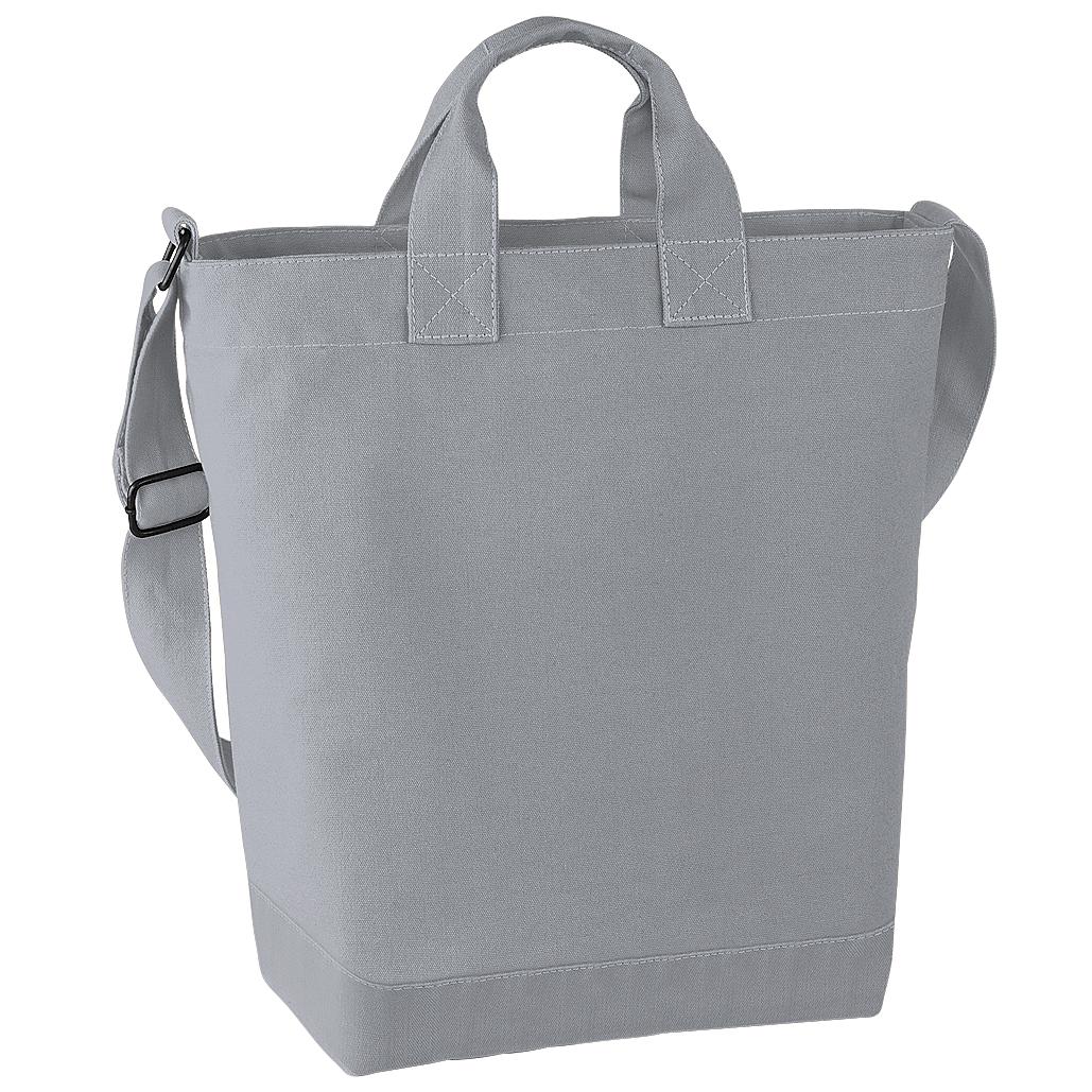 BagBase Canvas Daybag / Hold & Strap Shopping Bag (15 Litres) (Pack of 2) One Size lichtgrijze kleur