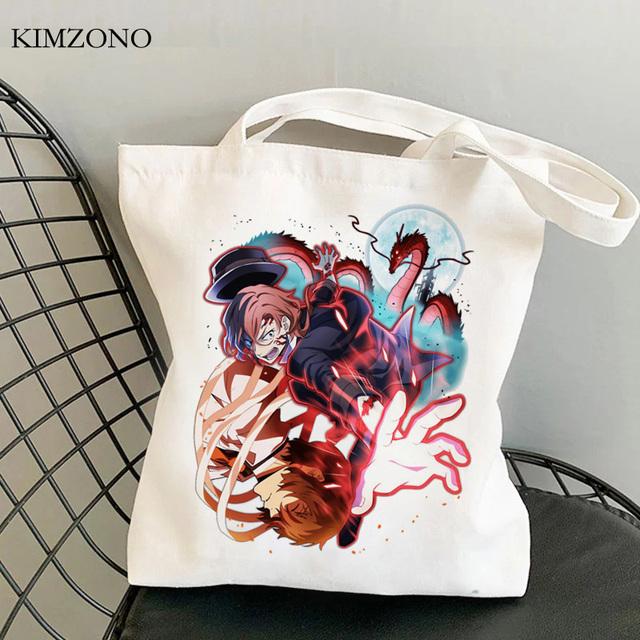 Aidegou20 Bungou Stray Dogs boodschappentas katoen bolsa recycle tas herbruikbare tote shopper tas stof boodschappentas ecobag tote sac toile 31*36cm