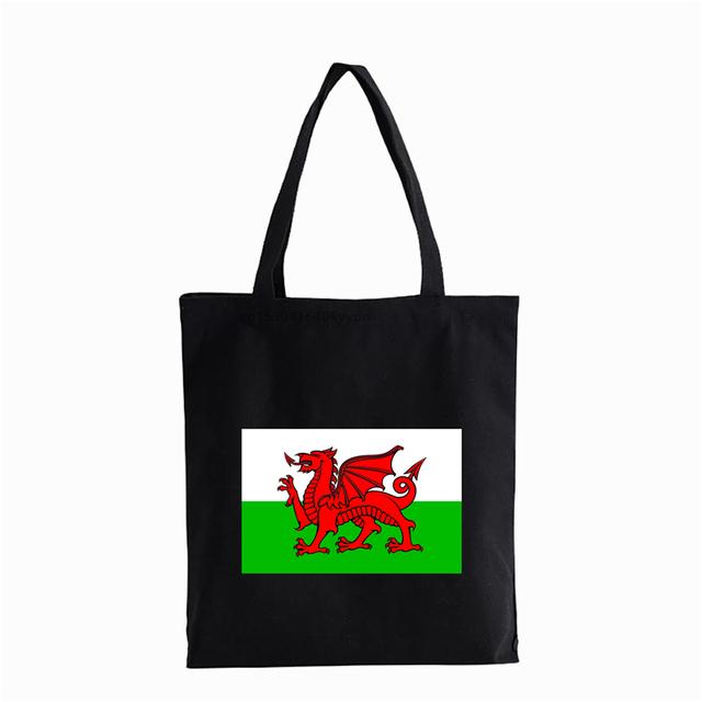 Aidegou20 Wales Dragon Rugby Football Heren Dames 6 Nations Rode Top Welsh bedrukt Shopper Tas Tienerstudenten Handtassen Schoudertas 24*26cm
