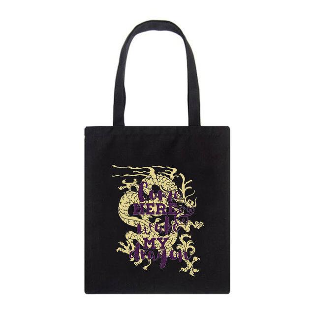 Aidegou19 Zomer nieuwe Dragon Print vintage Schouder Canvas Tassen Casual Grote capaciteit ins Hip Hop Tote Cartoon Harajuku Punk Vrouwen Tas 29*32cm