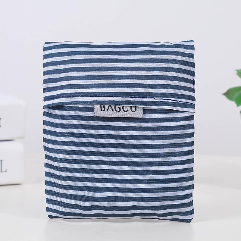 AI Supermarket Milieuvriendelijke opvouwbare boodschappentas van Oxfordstof thin strips blauw