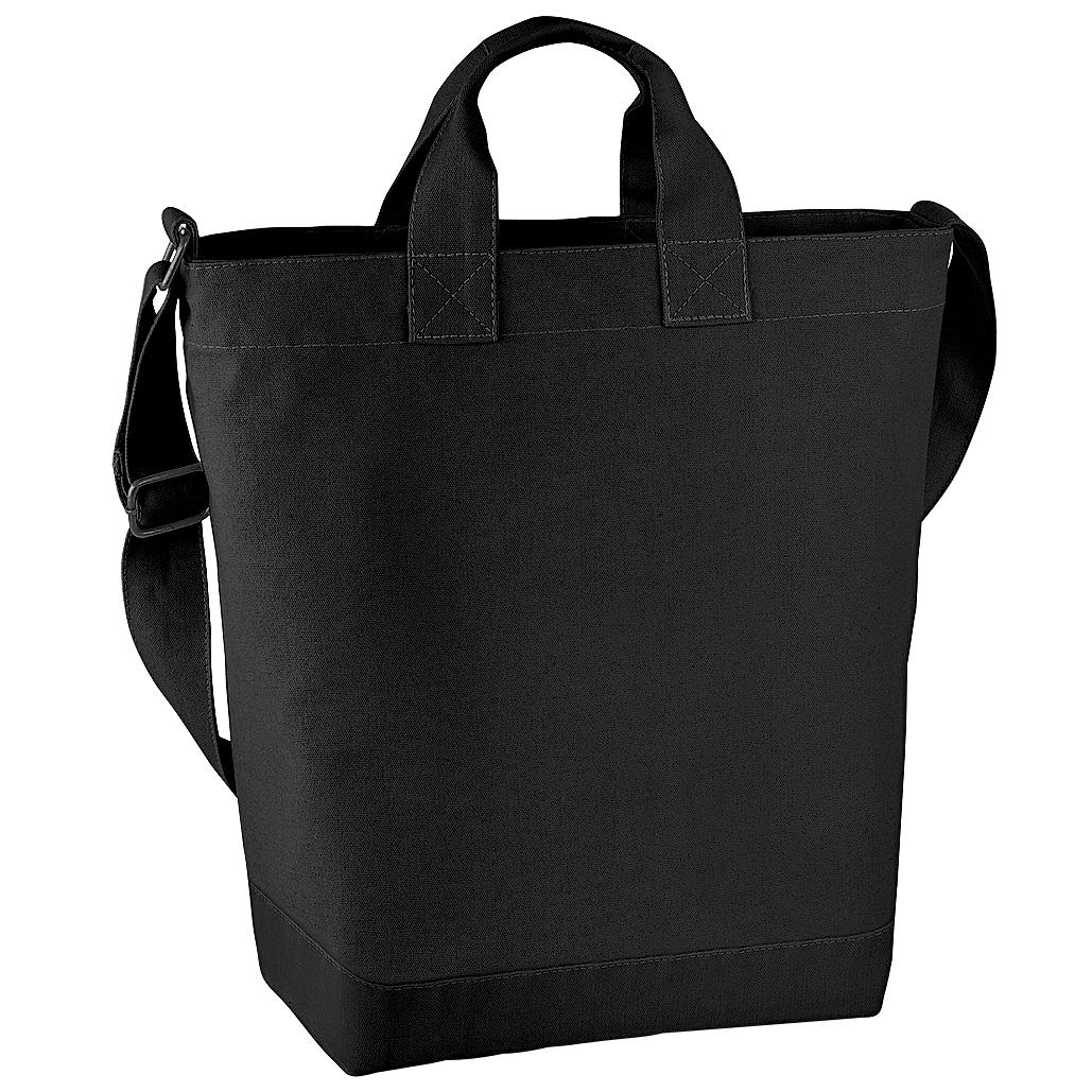 BagBase Canvas Daybag / Hold & Strap Shopping Bag (15 Litres) (Pack of 2) One Size zwart