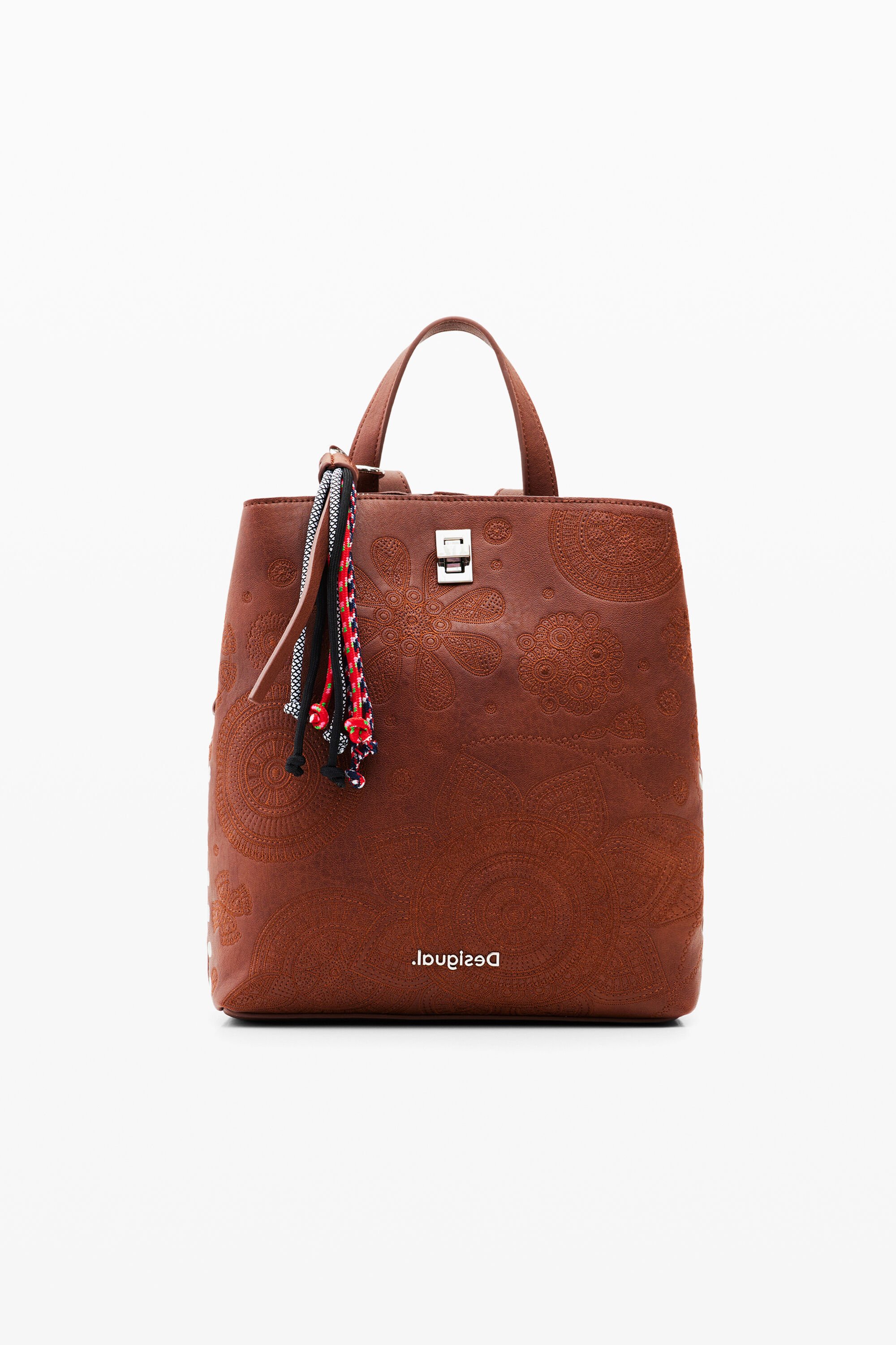 Desigual Kleine leatherlook rugzak - BROWN