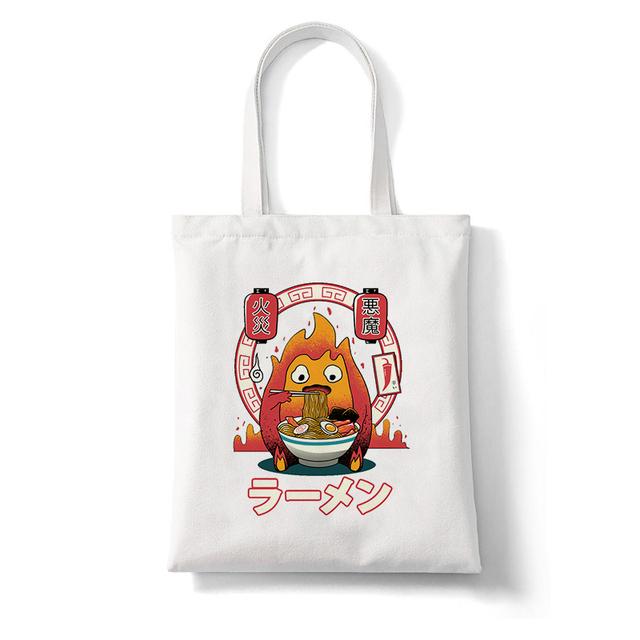 Aidegou15 Totoro Studio Ghibli Miyazaki Hayao Shopper Bag Anime Tassen Cartoon Print Boodschappentassen Eco Canvas Draagtas Pacakge Strandhandtas 34*42cm