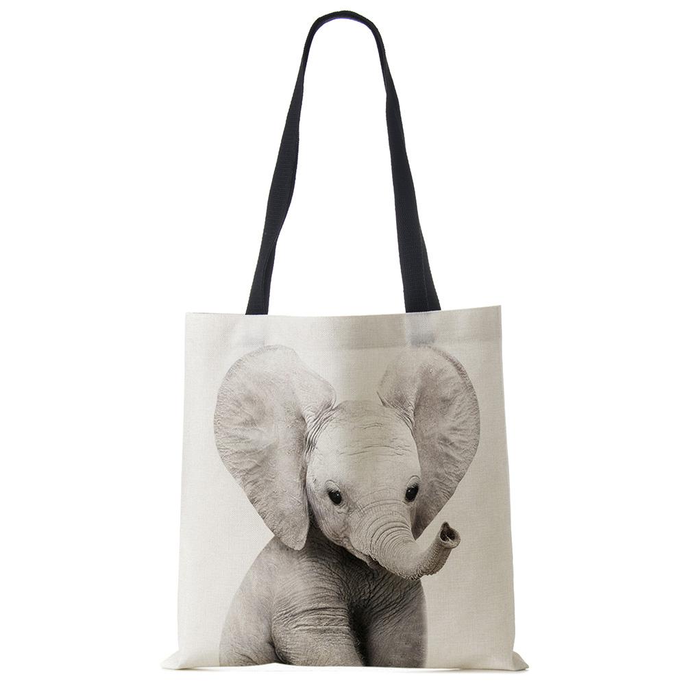 VIA ROMA Leuke Dierenserie Panda Koala Olifant Print Dames Handtas Casual Tote Schoudertas Grote Capaciteit