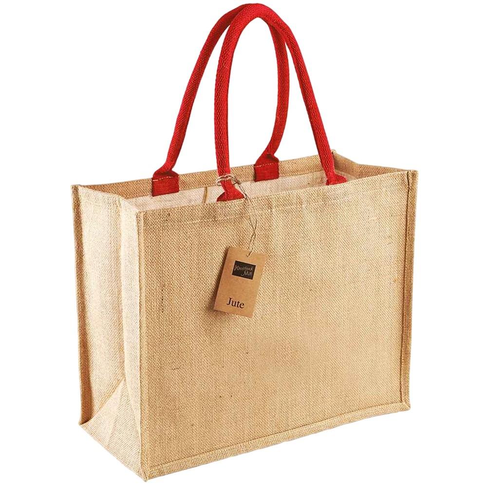 Westford Mill klassieke jute shopper One Size