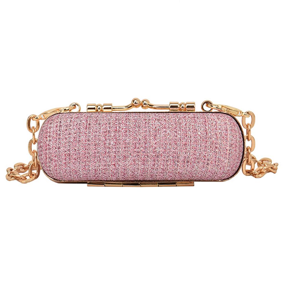 Framont Fashion House Mini portemonnee lippenstift zak mode luxe design glanzende cosmetica opbergdoos ketting schoudertas voor vrouwen roze