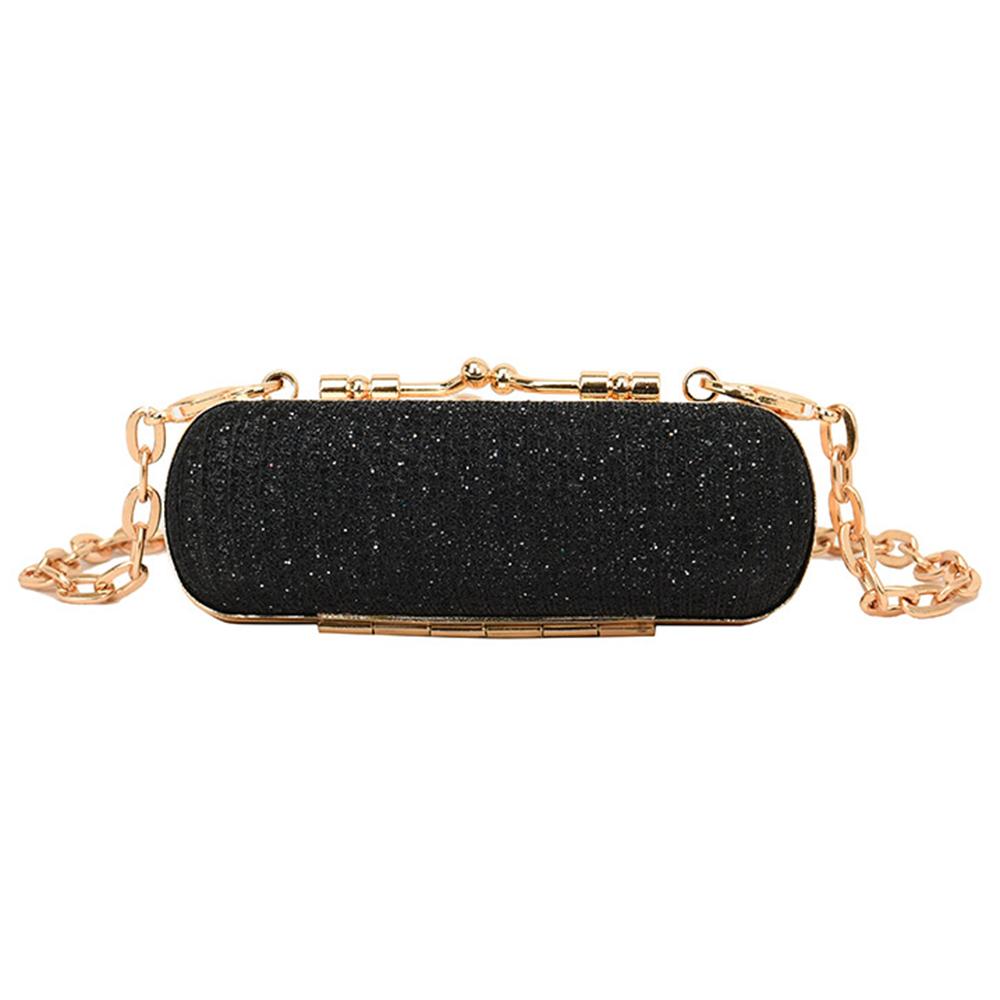 Framont Fashion House Mini portemonnee lippenstift zak mode luxe design glanzende cosmetica opbergdoos ketting schoudertas voor vrouwen zwart