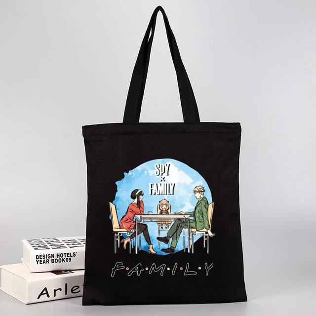 Aidegou25 Anime Spy × Family Anya Forger boodschappentas Harajuku draagtas voor dames Canvas schoudertas Ulzzang Eco Bag 24*26cm