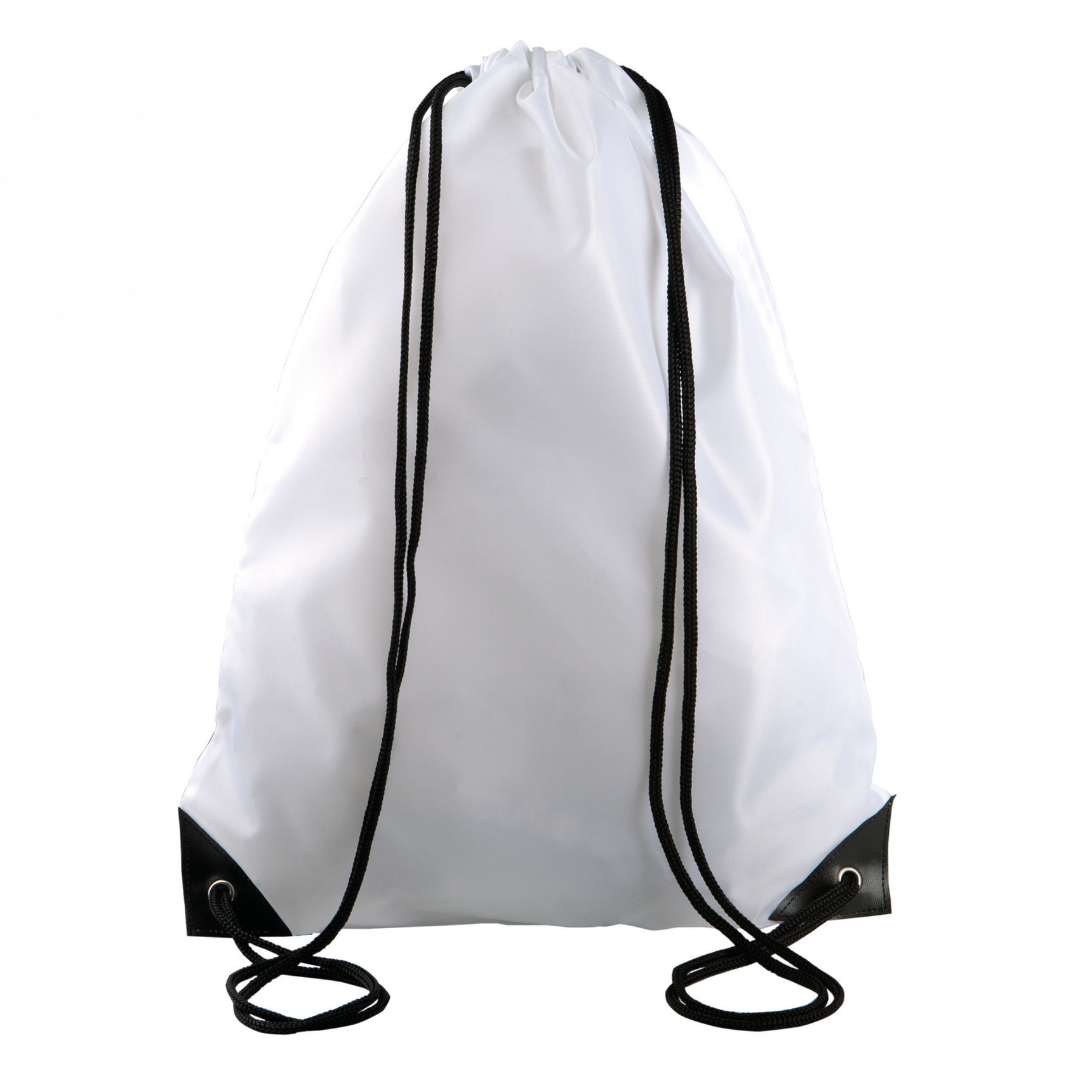Merkloos 2x stuks sport gymtas/draagtas wit met rijgkoord x cm van polyester -