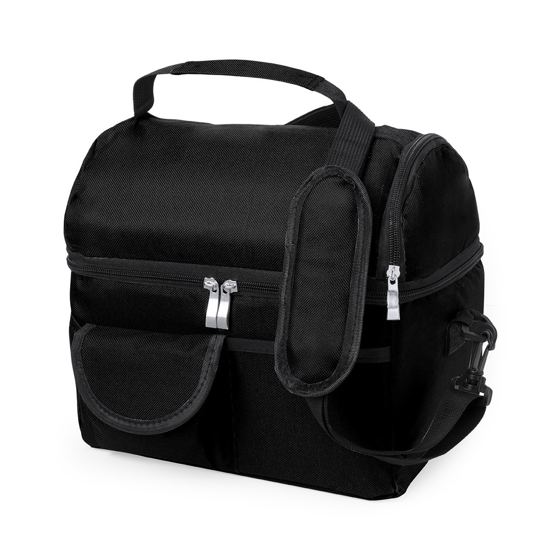 Merkloos Koeltas Bemel - voor lunchpakket of drankjes - 9 liter - 25 x 24 x 15 - Draagband - Zwart -
