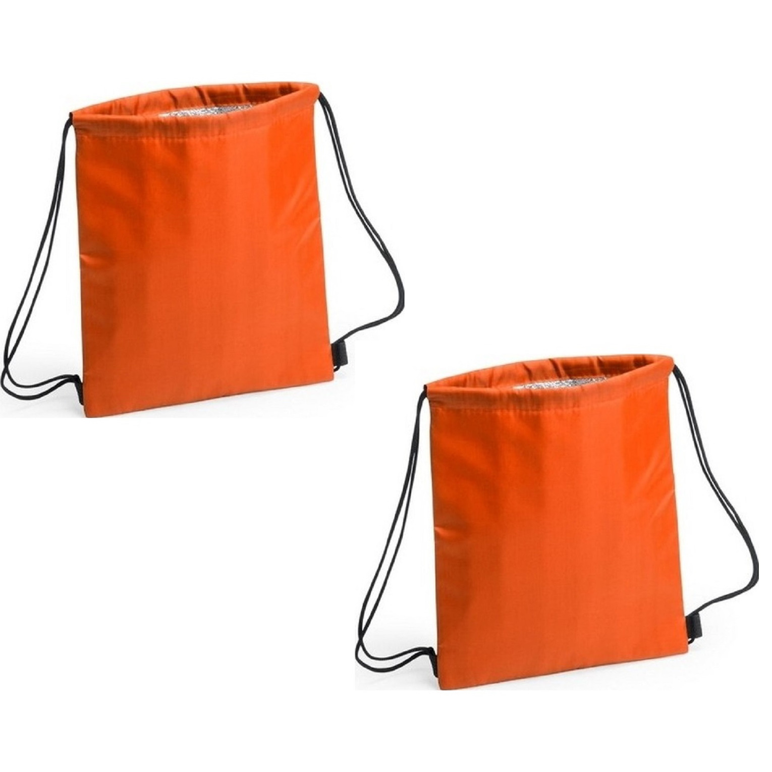 Merkloos Set van 4x stuks oranje koeltas rugzak 27 x 33 cm -