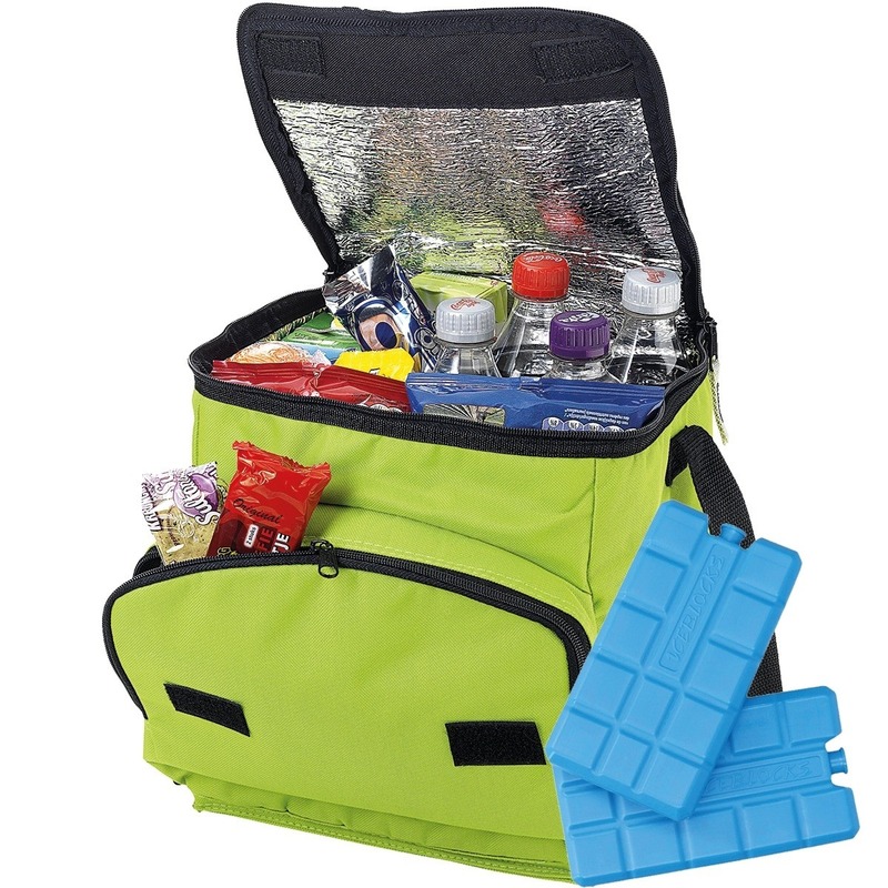 Shoppartners Grote groene koeltas met 8x koelelementen set -