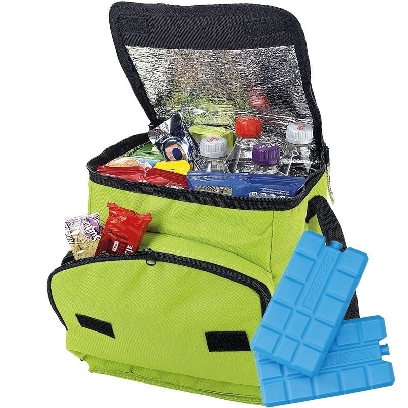 Shoppartners Grote groene koeltas met 8x koelelementen set -