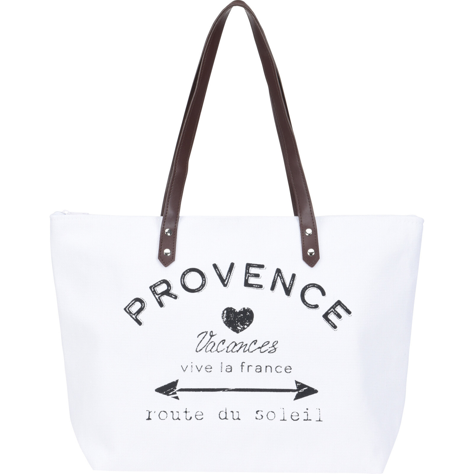 Pro Beach Strandtas Provence wit - 31 x 45 cm - Strandshoppers - van polyester -