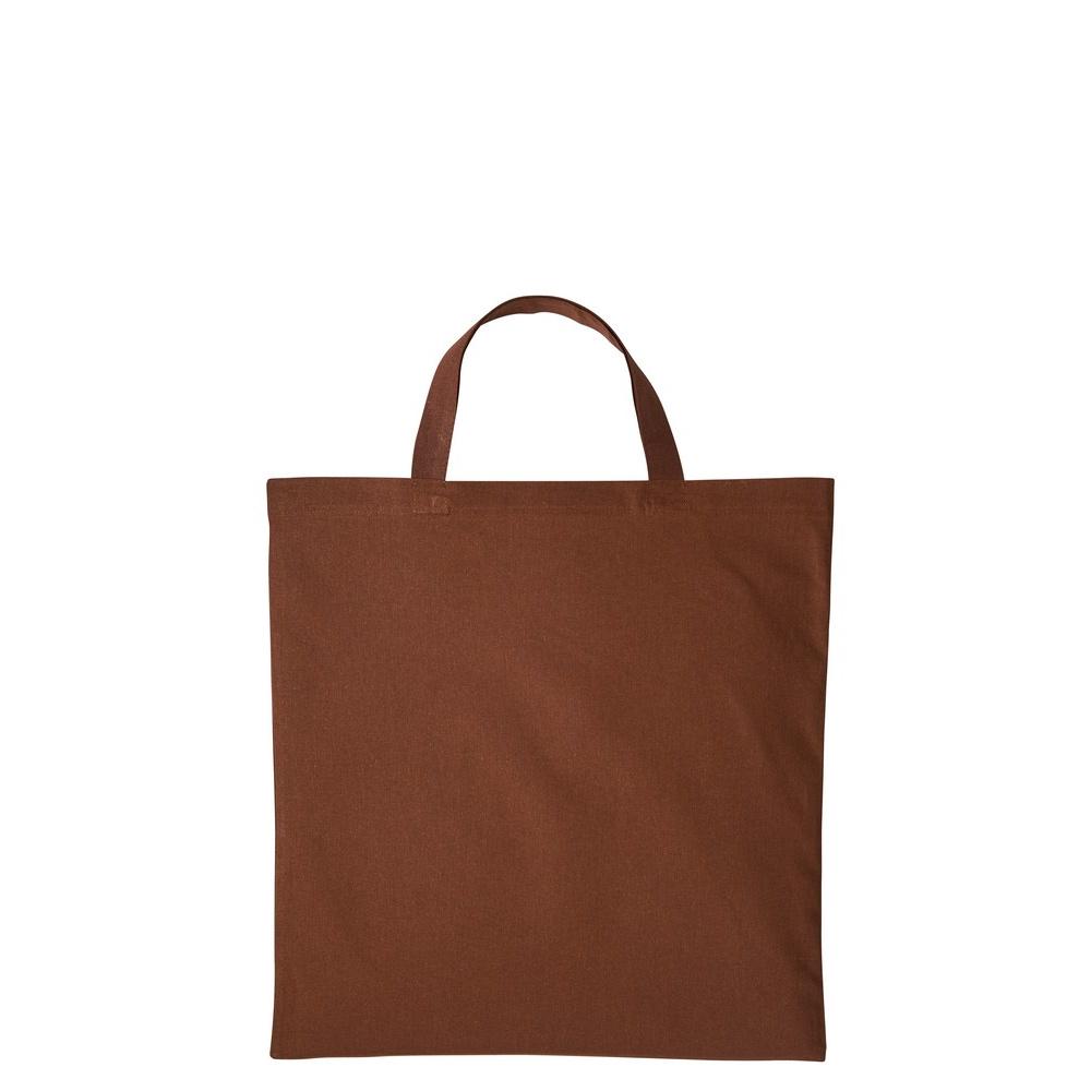 Nutshell Notendop Katoenen shopper met kort handvat One Size donkerbruine kleur