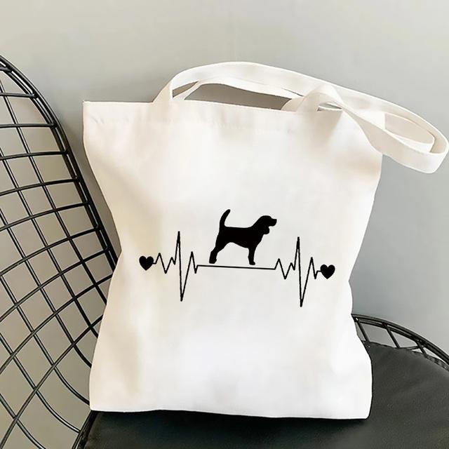 Aidegou30 Casual Tote Bags Vrouwen Gelukkig Samen footprint Hond Poot Print Canvas Shopper Bag opvouwbare Boodschappentas Harajuku Schoudertas 24*26cm
