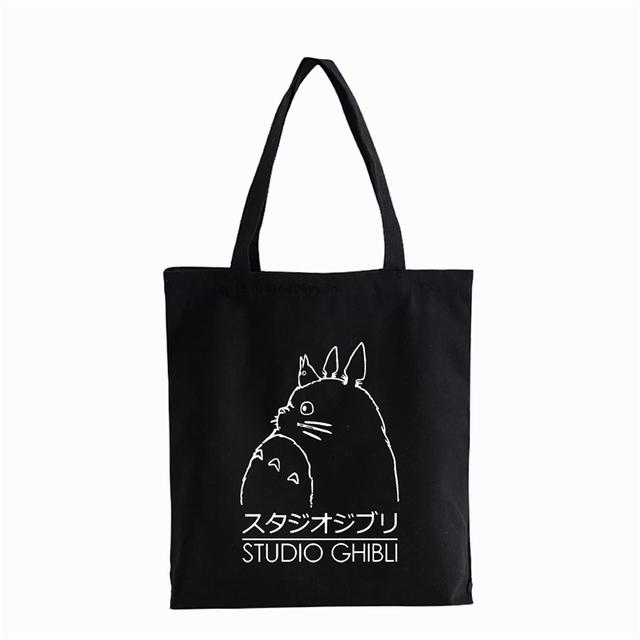 Aidegou20 Studio Ghibli boodschappentas Totoro Miyazaki Hayao Spirit Away Handtassen schoudertas Casual Meisjes Canvas Tas tassen Bolsas 34*42cm