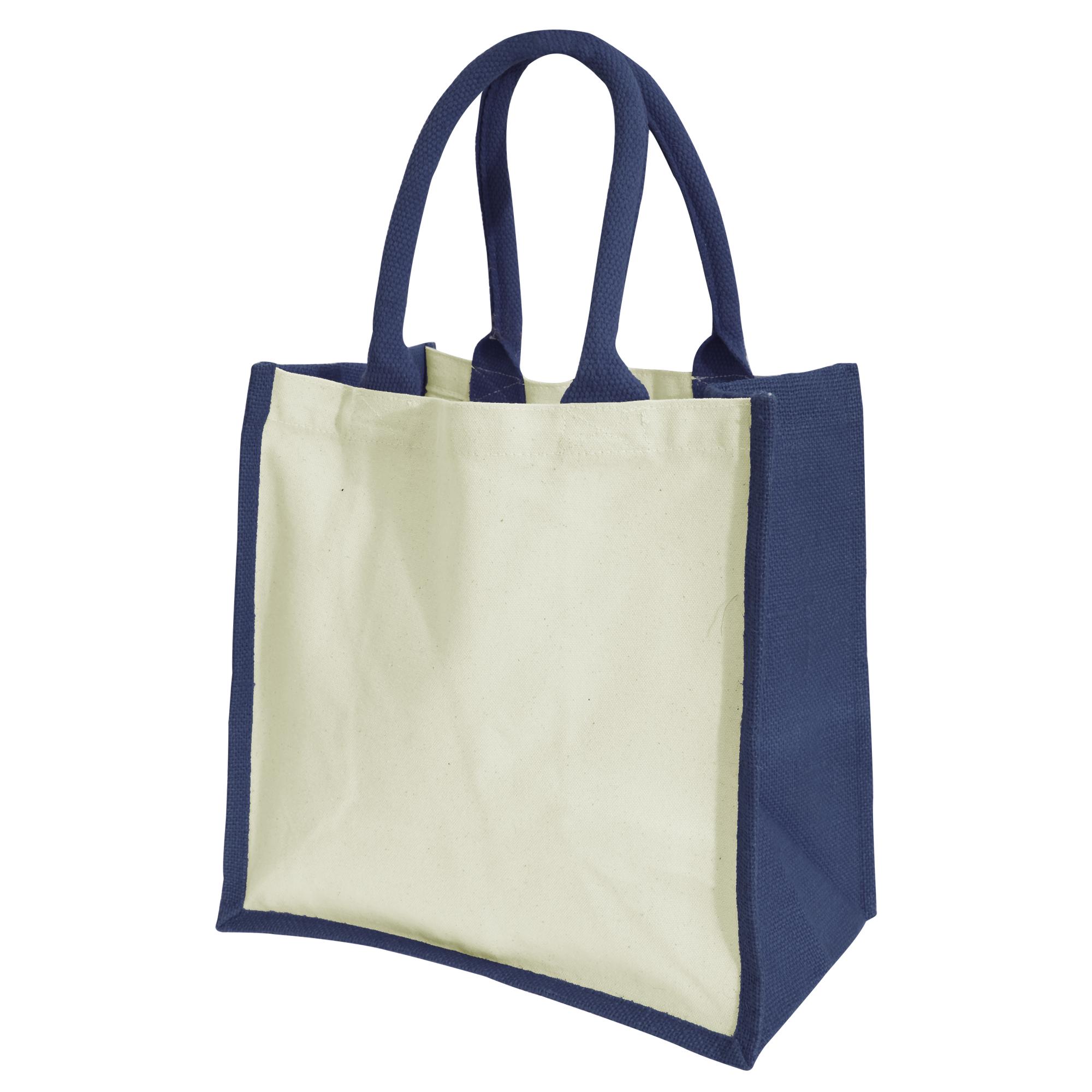 Westford Mill Printers midi jute tas (14 Liter) One Size marineblauwe kleur