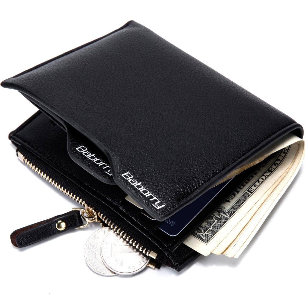 Baborry RFID Theft Protect Coin Bag rits heren portemonnee heren portemonnee zwart