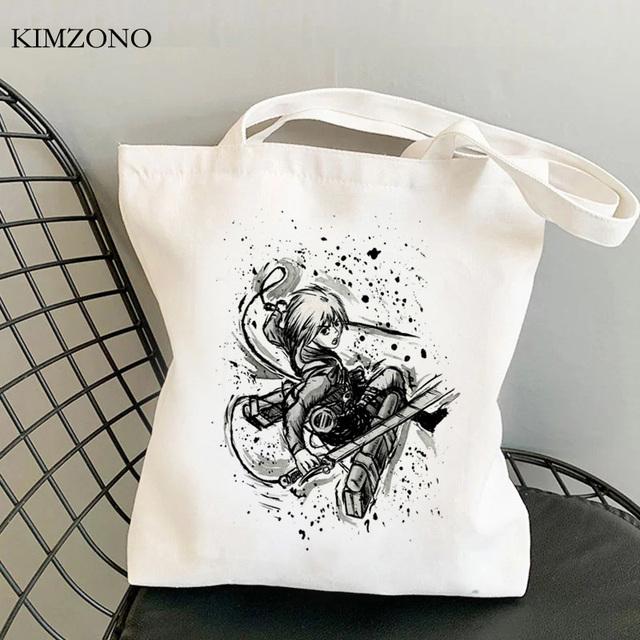 Aidegou19 Attack on Titan boodschappentas canvas shopper bolsa bolso recycle tas tas shoping bolsa compra ecobag sacola sac toile 24*26cm