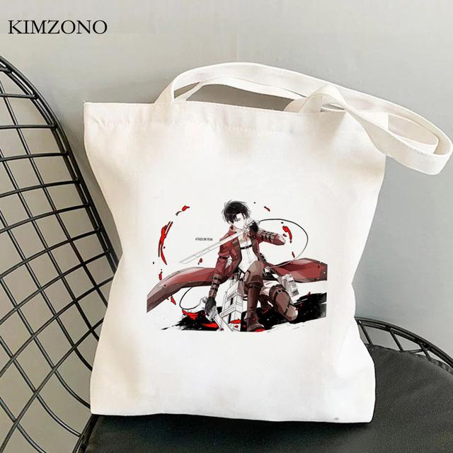 Aidegou19 Attack on Titan boodschappentas canvas shopper bolsa bolso recycle tas tas shoping bolsa compra ecobag sacola sac toile 34*42cm