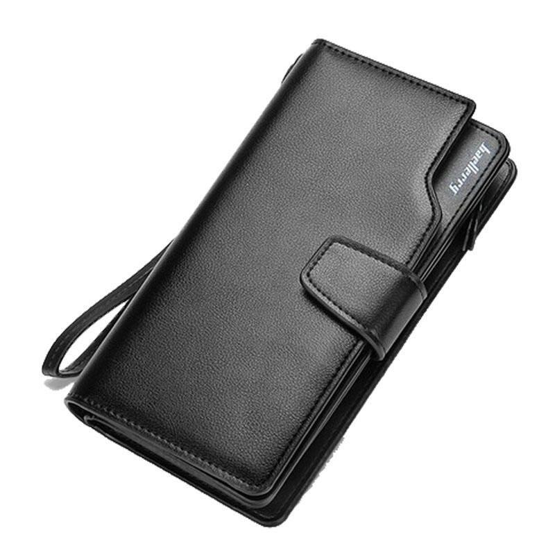Baellerry Heren Portemonnees Ontwerp Portemonnee Casual Clutch Merk Leer Lang Merk Handtassen Voor Mannen Kaarthouder zwart