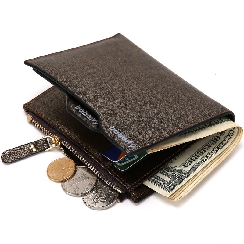 Baborry Mode portemonnee portemonnees voor mannen met chequeboekhouder Kleine geld portemonnees Nieuw ontwerp Dollar Slim goud