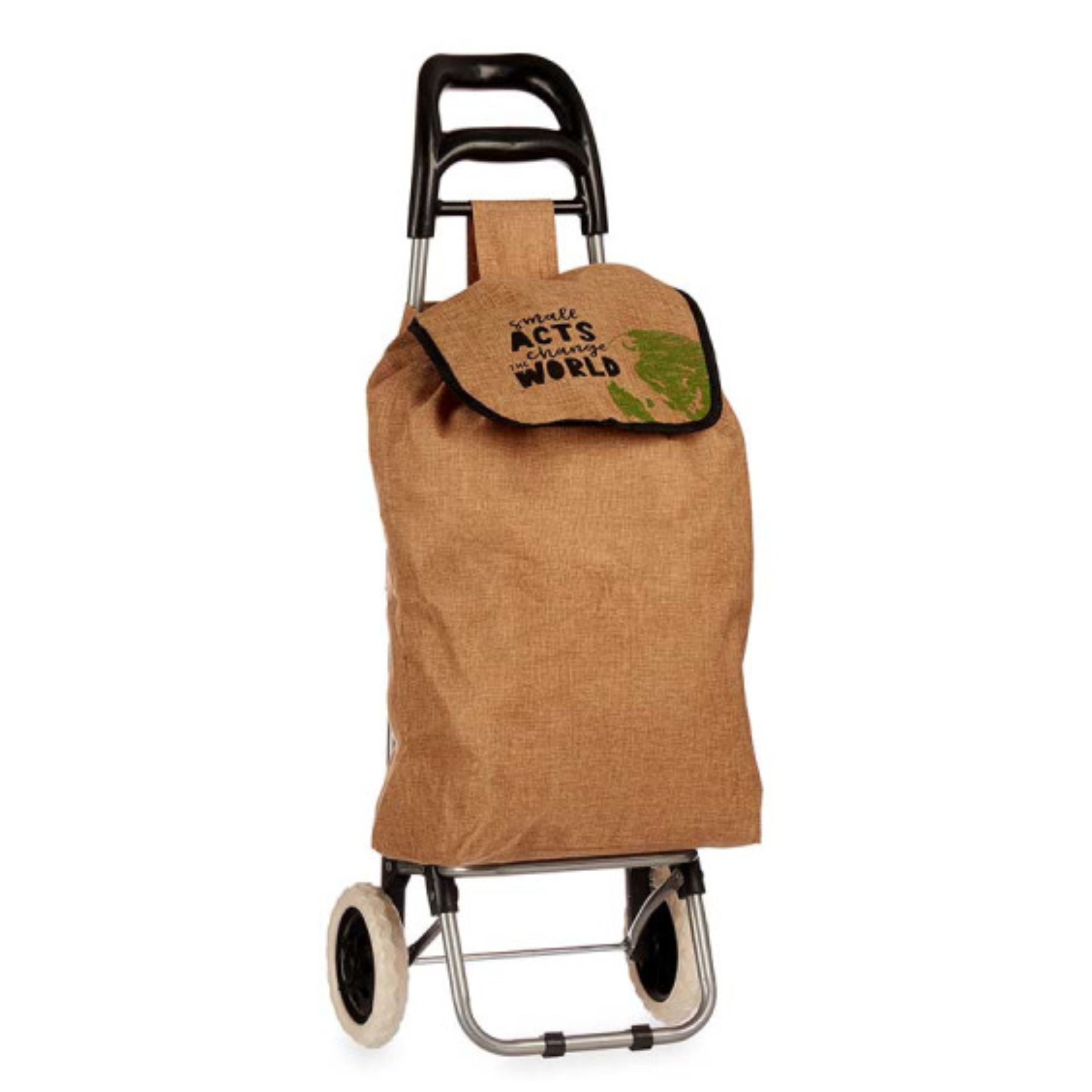 Arte r egal Boodschappen trolley - 33 - bruin - 35x95 cm - met wielen -