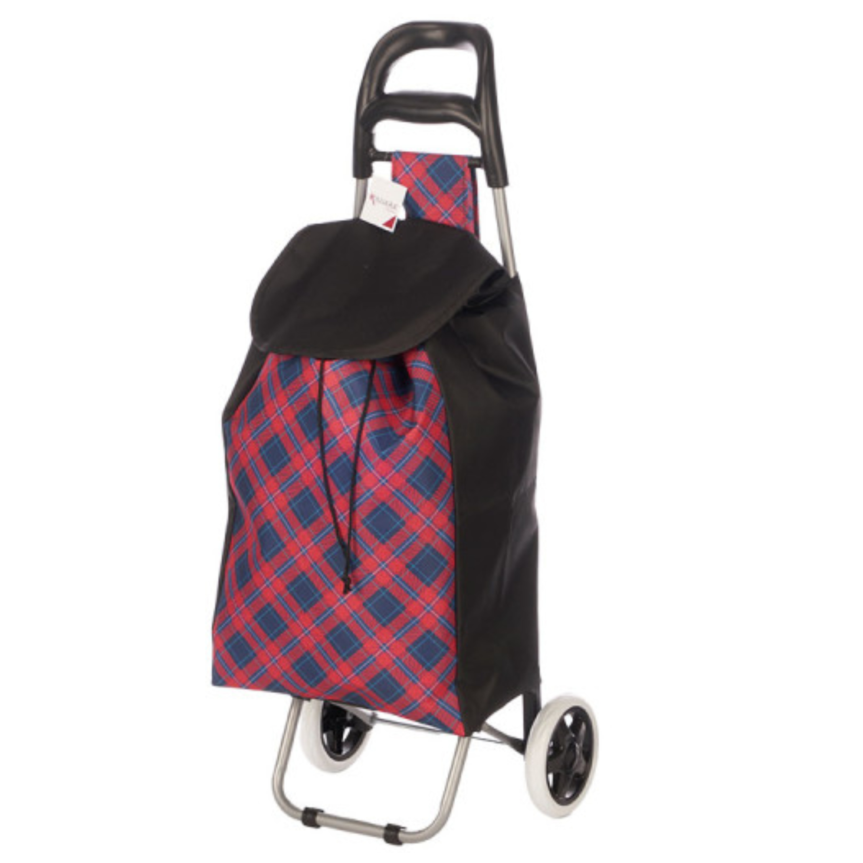 Arte r egal Boodschappen trolley Ruit - 33 - rood/blauw - 35x88 cm - met wielen -