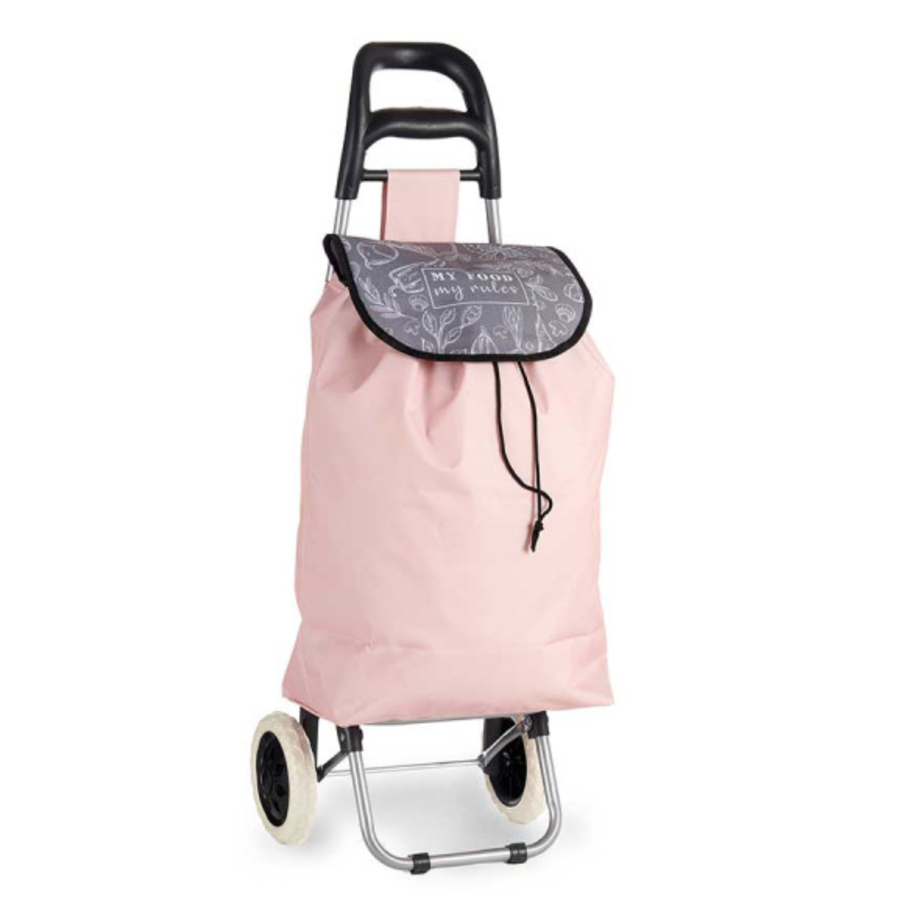 Arte r egal Boodschappen trolley - 33 - roze - 35x95 cm - met wielen -