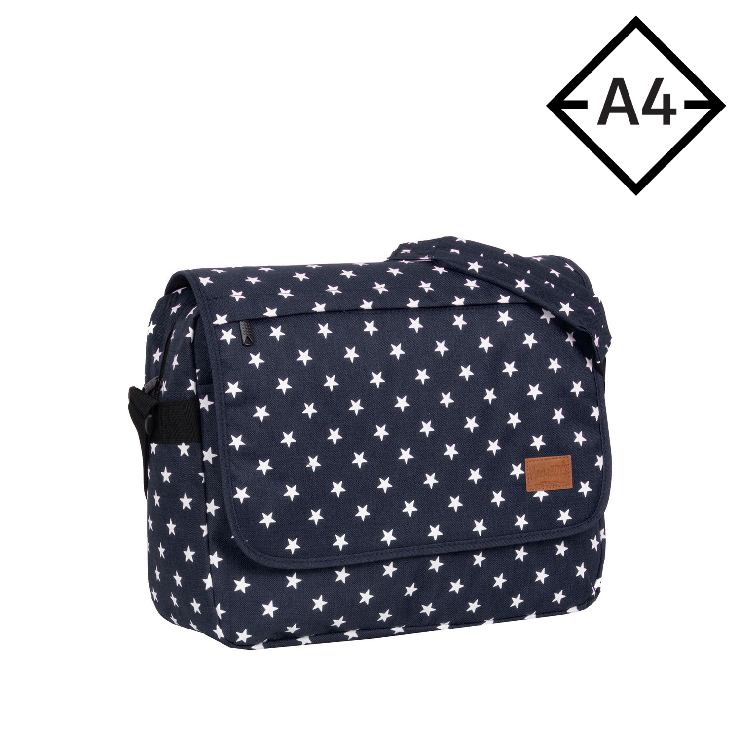New Rebels Star26 - Medium Schoudertas A4 - Crossbodytas met flap - with stars - shadow blue with stars