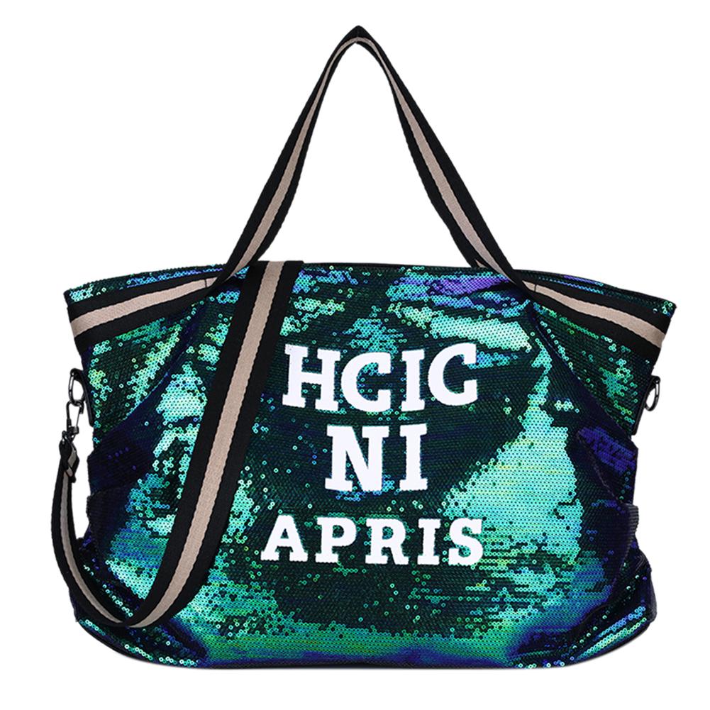 Finger Letters Pailletten Crossbody Boodschappentassen Dames Grote Schouder Reishandtas groen