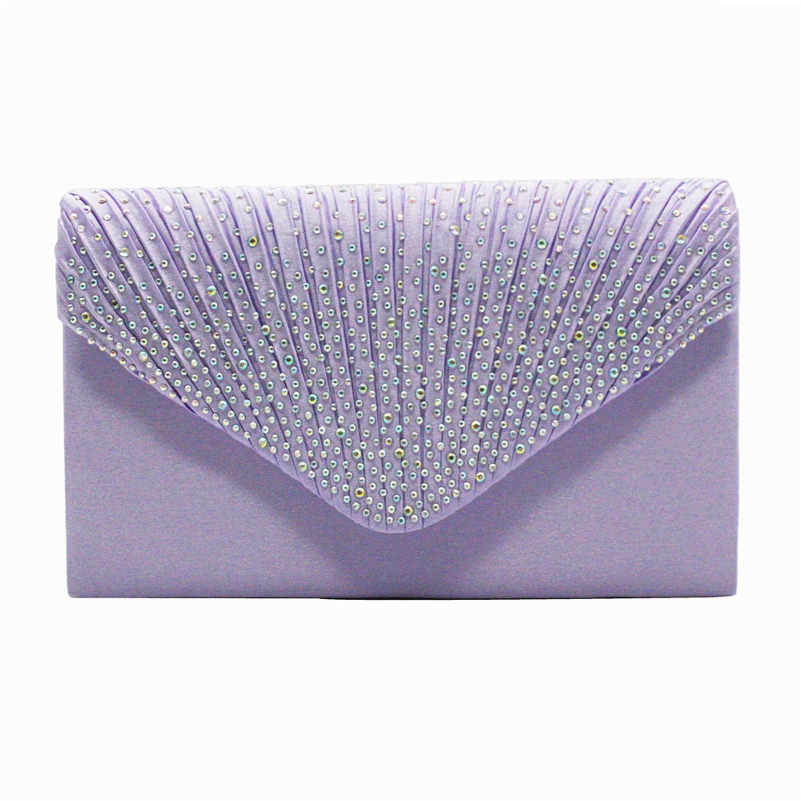 Superhero Damesmode elegante zijden riem boor clutch avond prom handtas portemonnee One Size roze
