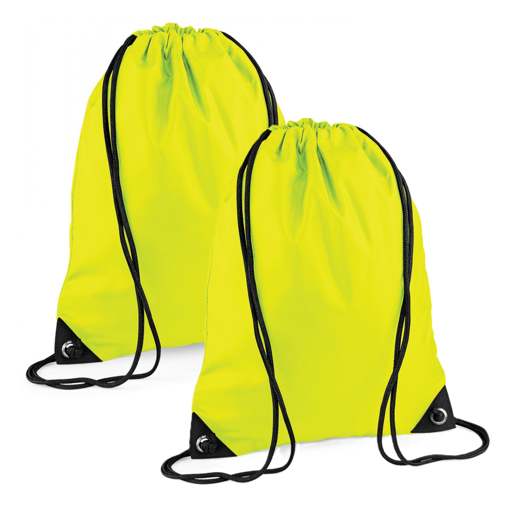 Bagbase Nylon sport/zwemmen gymtas met rijgkoord - 6x - 45 x cm - geel - Kinder tasjes - 12L -